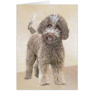 Lagotto Romagnolo Painting - Cute Original Hund Ar Hälsningskort