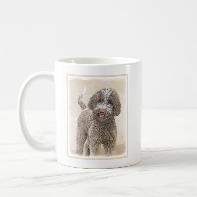 Lagotto Romagnolo Painting - Cute Original Hund Ar Kaffemugg (Vänster)