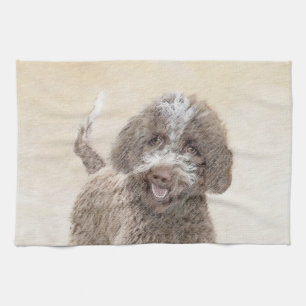 Lagotto Romagnolo Painting - Cute Original Hund Ar Kökshandduk
