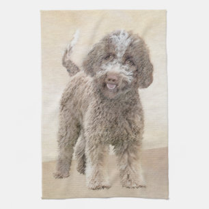 Lagotto Romagnolo Painting - Cute Original Hund Ar Kökshandduk