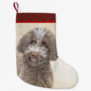 Lagotto Romagnolo Painting - Cute Original Hund Ar Liten Julstrumpa