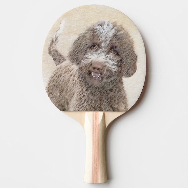 Lagotto Romagnolo Painting - Cute Original Hund Ar Pingisracket (Framsidan)