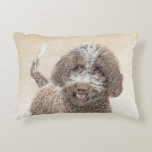 Lagotto Romagnolo Painting - Cute Original Hund Ar Prydnadskudde