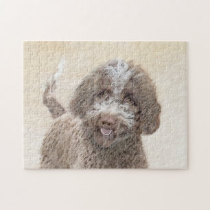 Lagotto Romagnolo Painting - Cute Original Hund Ar Pussel