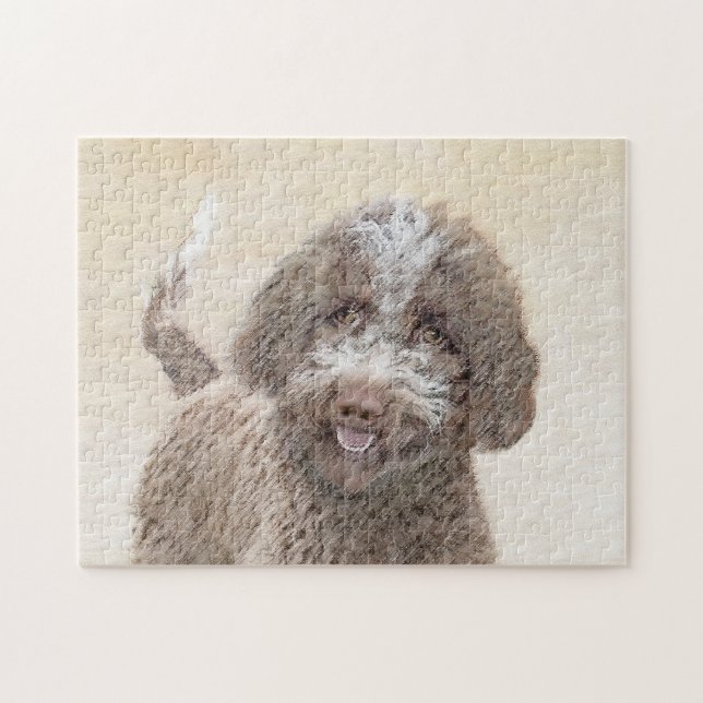 Lagotto Romagnolo Painting - Cute Original Hund Ar Pussel (Horisontell)