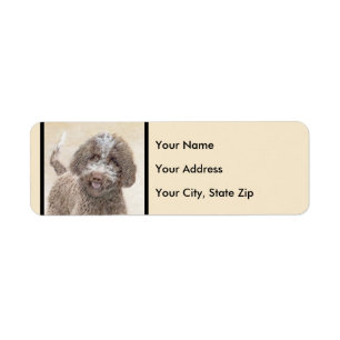 Lagotto Romagnolo Painting - Cute Original Hund Ar Returadress Etikett