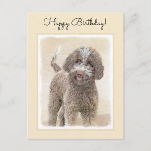 Lagotto Romagnolo Painting - Cute Original Hund Ar Vykort