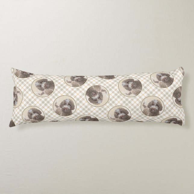 Lagotto Romagnolo Painting Cute Original Hund Art Kroppskudde (Framsidan)