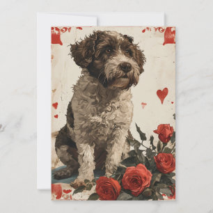Lagotto Romagnolo Vintage Alla hjärtans dag Julkort