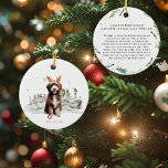Lagotto Romagnolo Watercolor Hund | Monogram Julgransprydnad Keramik<br><div class="desc">Fira julhelgen med denna vackert handgjorda prydnadsföremål av keramiskt material Lagotto Romagnolo, med en charmerande vattenfärgillustration av denna vackra, krämt jackat ras. Perfekt för hundälskare fångar denna festliga prydnadsföremål Lagotto Romagnolo med renskal i en snövinter på underlandssfären. Anpassa det med ditt husdjurs namn eller ett speciellt monogram, skapar det vara...</div>