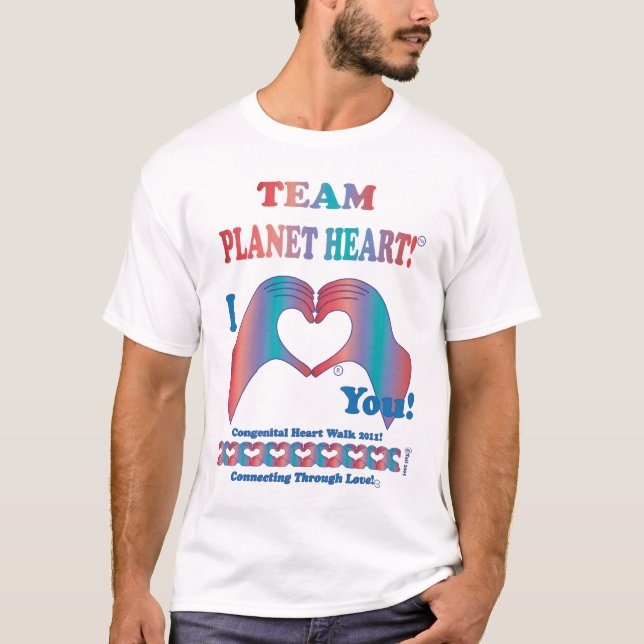 Lagplanethjärta för medfödd hjärta går tee shirt (Framsida)