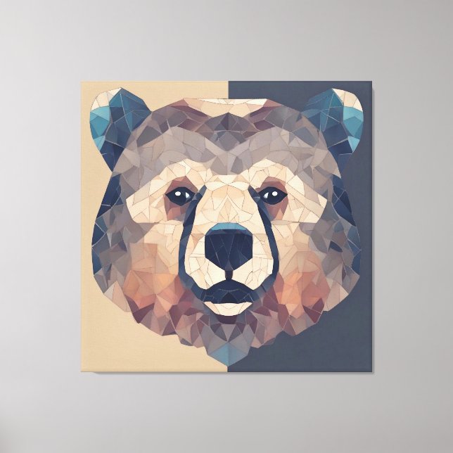 Lågpolär utformning av grenhuvud canvastryck (Framsida)