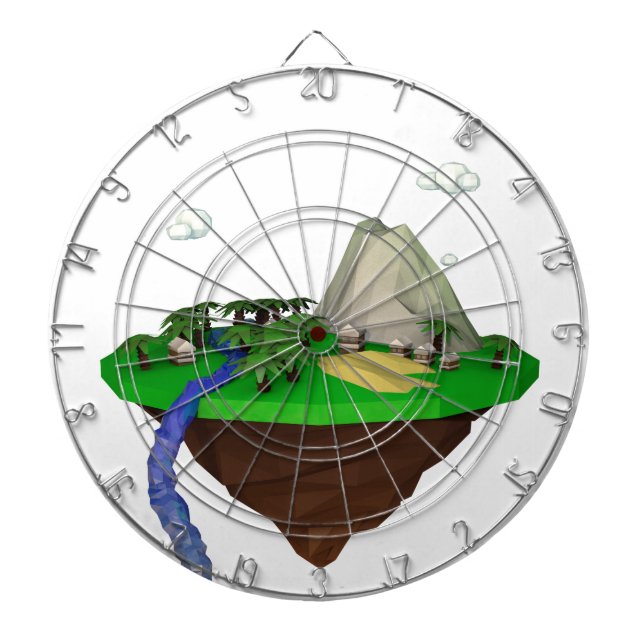 lågpolåterge polygon 3d darttavla (Framsidan)