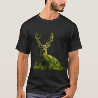 Lågpoly Grön Hjort — Geometrisk Skogsvildliv T Shirt