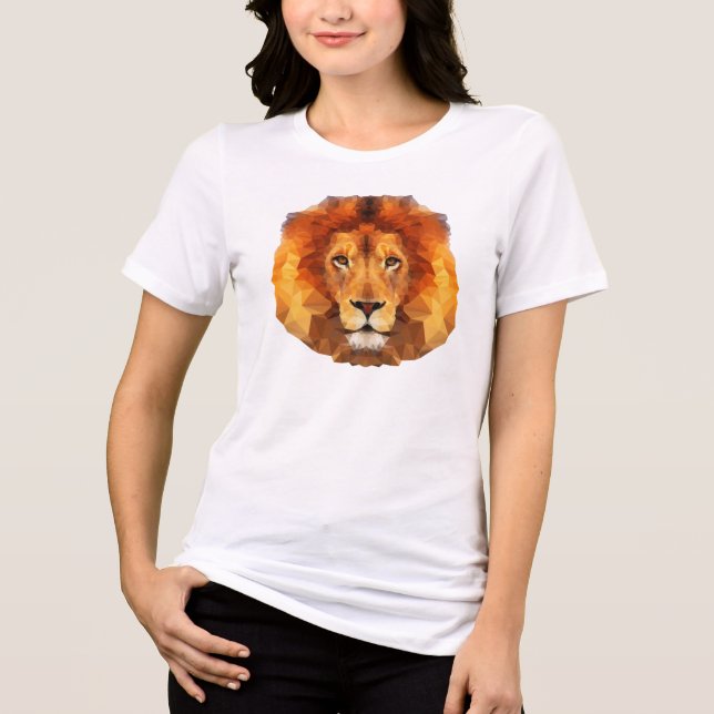 Lågpoly Lejon Ansikte-65764 T Shirt (Framsida)