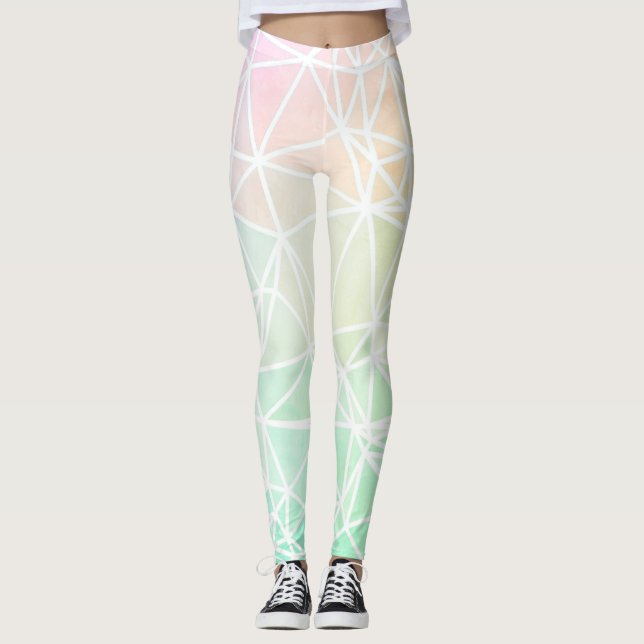 Lågpoly Ombre Leggings (Framsida)