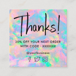 lågpriskort för gemstone-pastel-opal struktur fyrkantigt visitkort