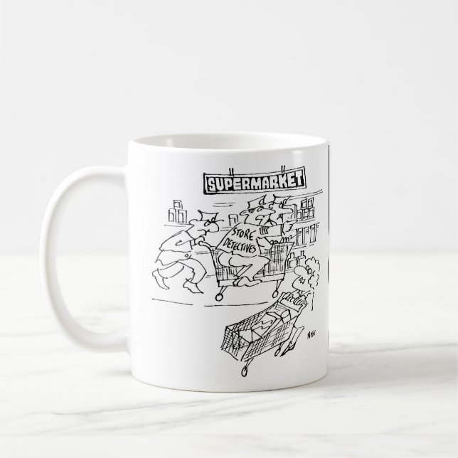 Lagra detaljer på en stormarknad kaffemugg (Vänster)