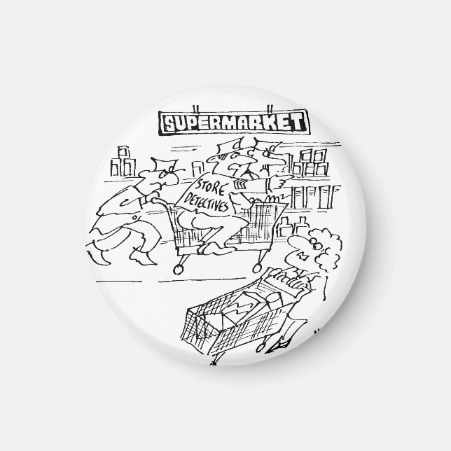 Lagra detaljer på en stormarknad magnet (Framsidan)