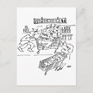 Lagra detaljer på en stormarknad vykort
