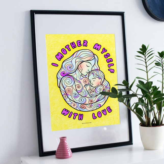 Lagra färgning av Mors dag Poster (Self-Love Affirmation Coloring Poster For Mother's Day)
