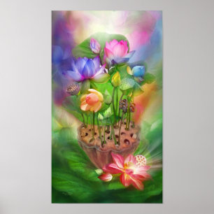 Lagra Lotus Chakras Fine Art Poster/Skriv ut Poster