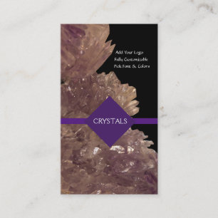 Lagra mineraler, metyst och quartz Crystals Visitkort