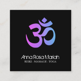 *~* Lagra Yoga Energy Healer Aum om symbol Fyrkantigt Visitkort