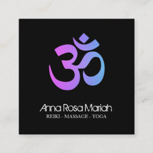 *~* Lagra Yoga Energy Healer Aum om symbol Fyrkantigt Visitkort