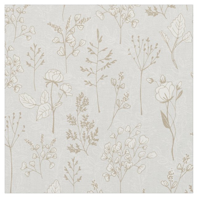 Lagrade Blommigtar i Silver och Guld Tyg (Närbild)