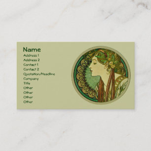 Lagrar Alphonse Mucha vintageart nouveau Visitkort