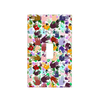 Lagrar av färgade handavtryck