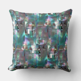 Lagrar av former för övertoningsgrönt och färgad n kudde