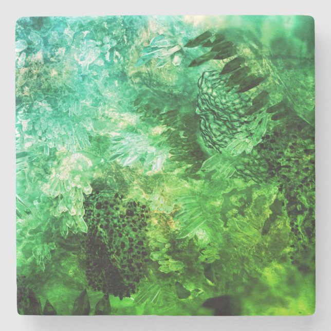 Lagrar av Grönt Crystals Stenunderlägg (Framsidan)