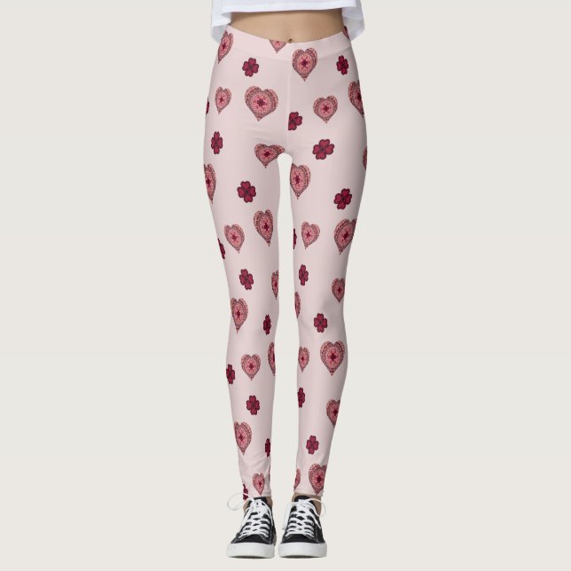 Lagrar av hjärtklappning leggings (Framsida)