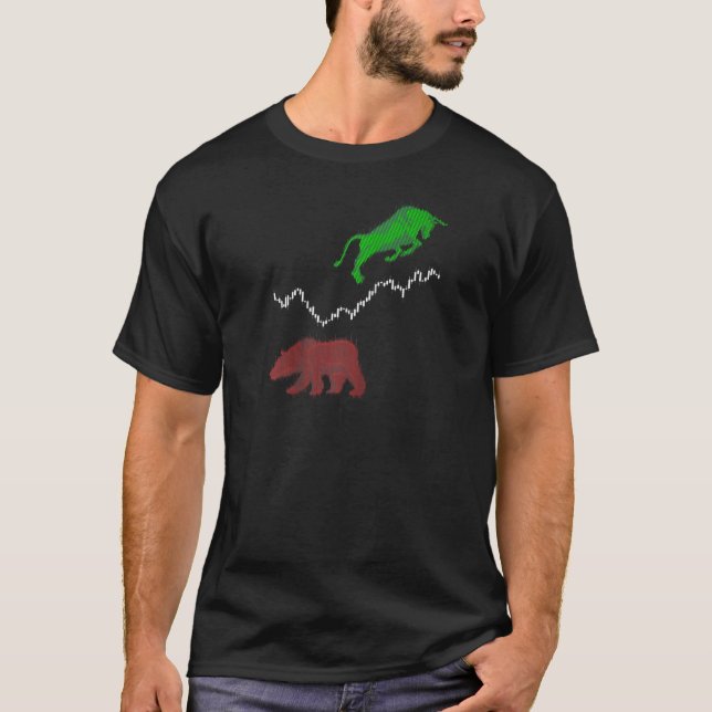 Lagrar Diagramljus Stick Bull Bear Lagrar Exchange T Shirt (Framsida)