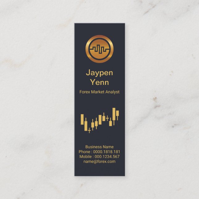 Lagrar Exchange Index Graph Blue Elegance Mini Visitkort (Framsida)