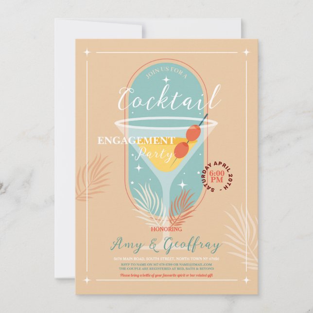 Lagrar Förlovningen Pub Cocktail Party Inbjudningar (Framsida)