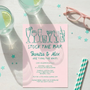 Lagrar Förlovningen Pub Whimsical Cocktail Drinks Inbjudningar