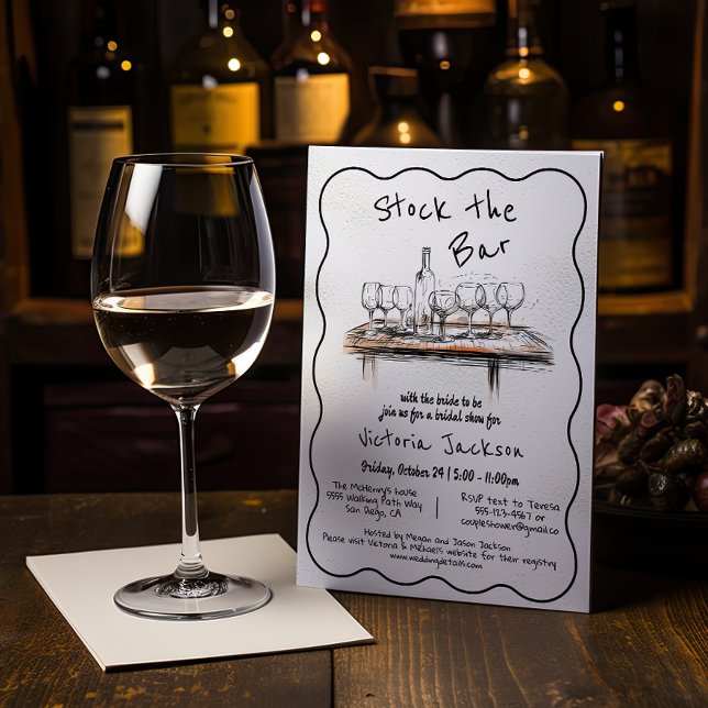 Lagrar i Möhippan Par Shower för linjekonsten Pub Inbjudningar (Skapare uppladdad)