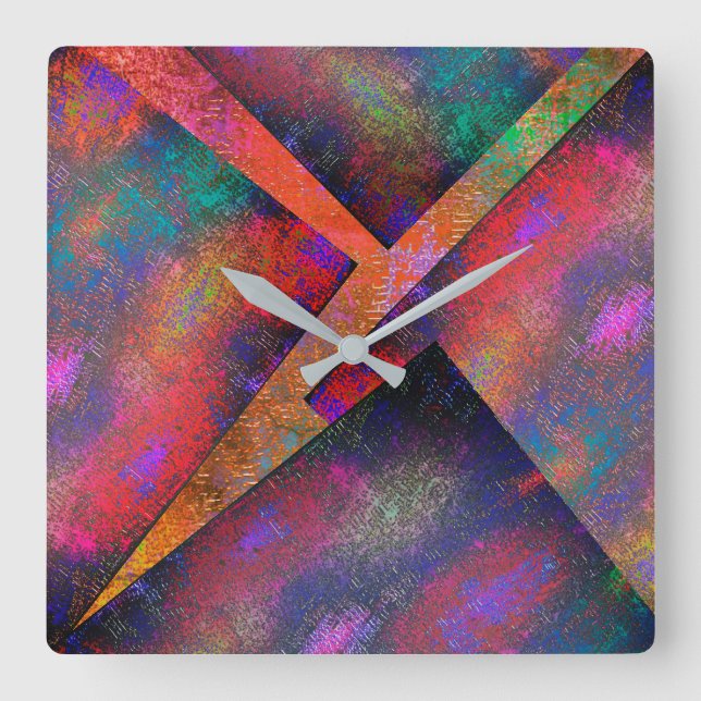 Lagrar i oregelbundet arrangerad rustik bilder fyrkantig klocka (Framsida)