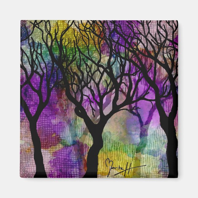 Lagrar i Träd på mikromgrund Magnet (Framsidan)