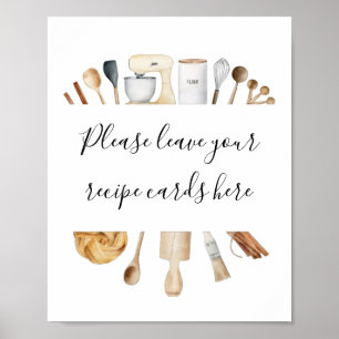 Lagrar Lämnan Köket dina recept-kort här Poster