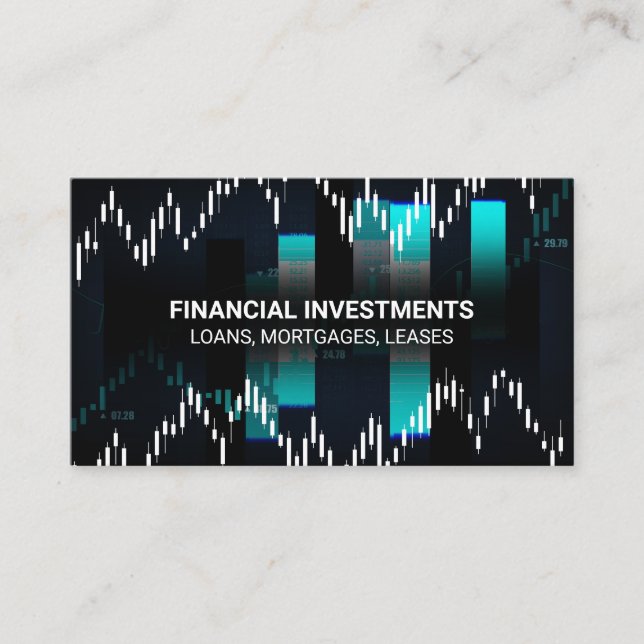 Lagrar Market Graph Candlesticks Affärskort Visitkort (Framsida)