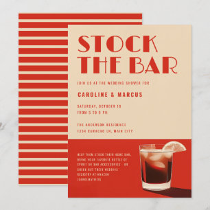 Lagrar Möhippan Pub, den feta Retro Cocktail Inbjudningar