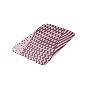 Lagrar - Mörk Red and Blek Rosa - Bath Mat Badrumsmatta
