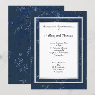 LAGRAR NAVY BLUE SILVER FLYTANDE ELEGANT BRÖLLOP INBJUDNINGAR