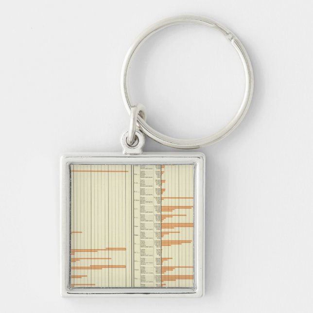 Lagrar på gårdar 1880 fyrkantig silverfärgad nyckelring (Framsidan)