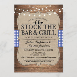 Lagrar Pub och Grill Rustic Couples Shower Inbjudningar