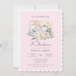 Lagrar Rosa Retro Baking Möhippa Inbjudningar